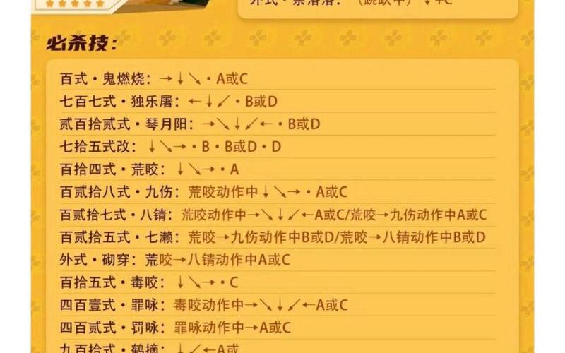  拳王97出招表(拳王97出招表键盘)