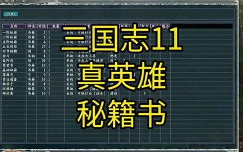  三国志11加强版秘籍(三国志11威力加强版 秘籍)