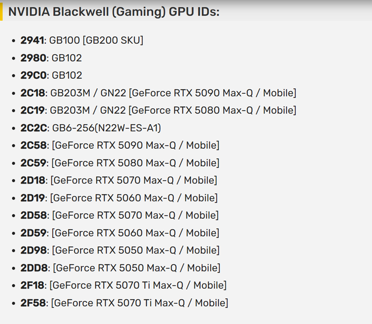 NVIDIA RTX 50系移动显卡全曝光：旗舰与入门型号全覆盖-第2张图片-科技快讯