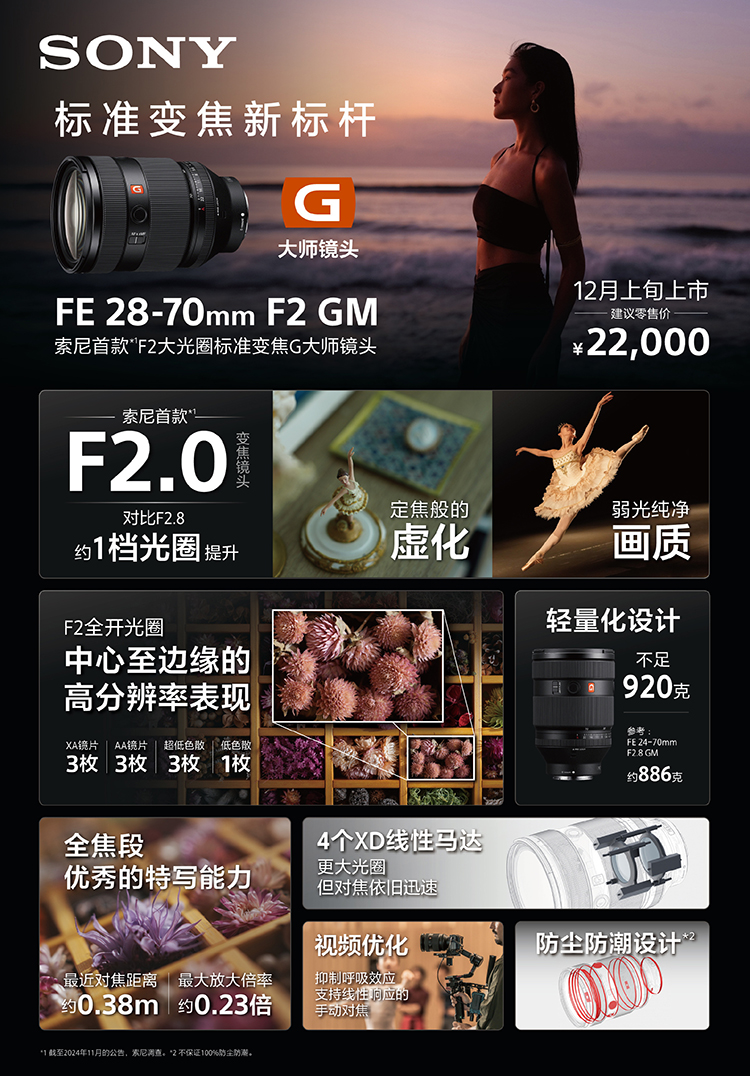 加量不加价，国行版索尼A1II定价47999元 但镜头FE28-70mm F2 GM才更香-第4张图片-科技快讯