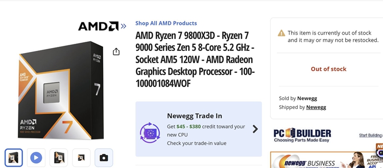 AMD承诺即将大规模铺货锐龙7 9800X3D处理器：玩家随时可以买到-第2张图片-科技快讯