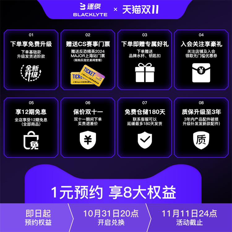 双十一购逐夜Blacklyte反恐精英大赛同款电竞桌椅，抽决胜赛门票！-第9张图片-科技快讯