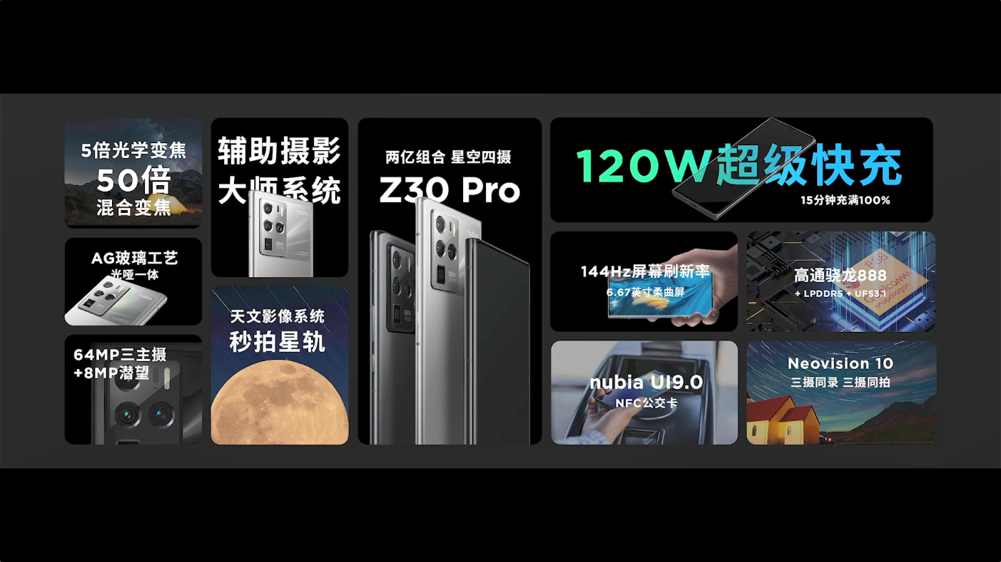 努比亚Z30 Pro正式发布：秒拍星轨 120W超级快充-第2张图片-科技快讯