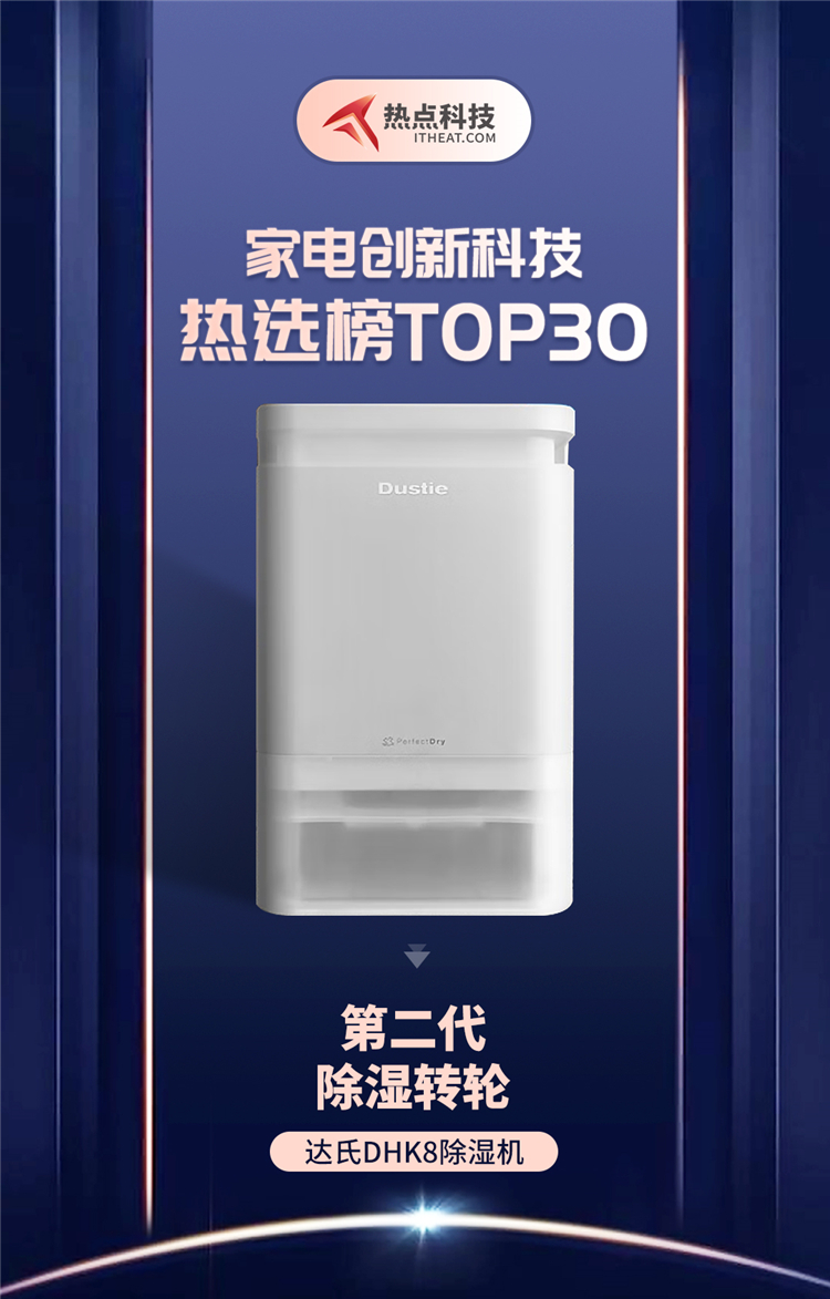 祝贺达氏DHK8除湿机入选家电创新科技热选榜-第1张图片-科技快讯