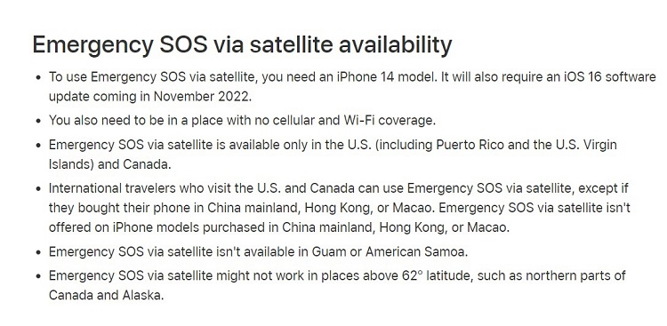 其它iPhone 14系列抵达美国均可卫星通信，唯独中国iPhone 14系列不可以-第2张图片-科技快讯