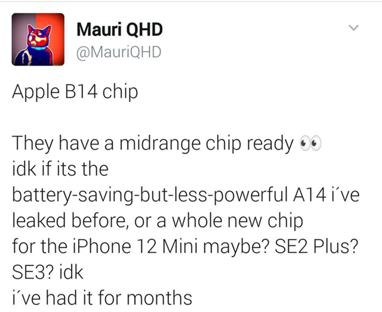 iPhone 12 mini发布时间被曝，或搭载B14处理器-第2张图片-科技快讯
