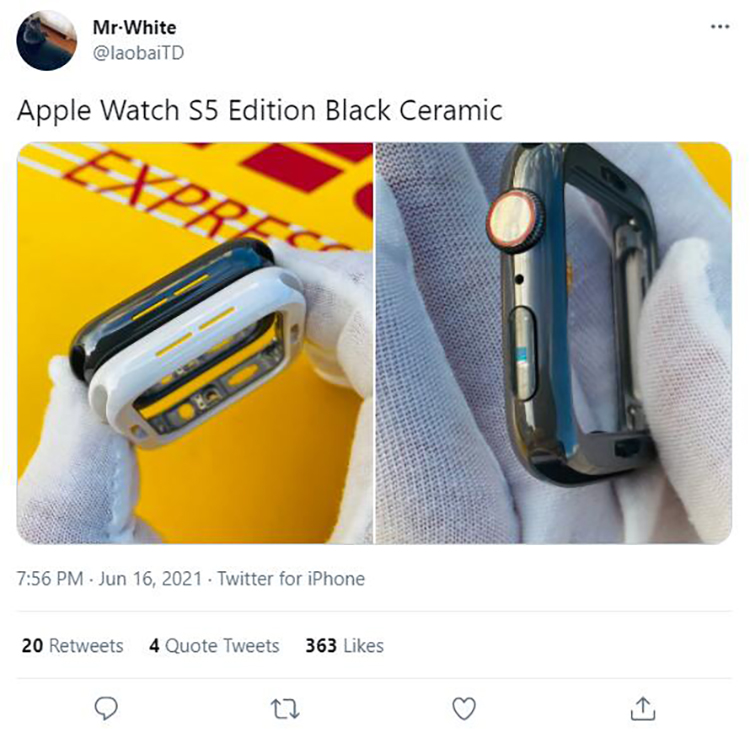 苹果Apple Watch 5黑色陶瓷表壳曝光：不会发布，只可远观-第1张图片-科技快讯