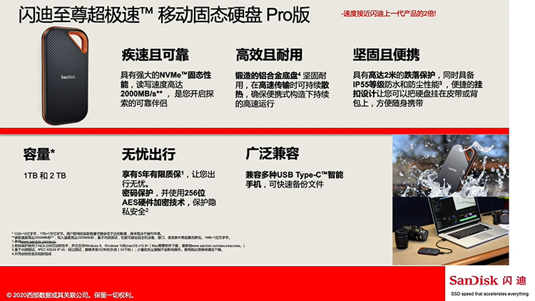 西部数据推出全新闪迪移动存储解决方案：支持三防、读写近2GB-第2张图片-科技快讯