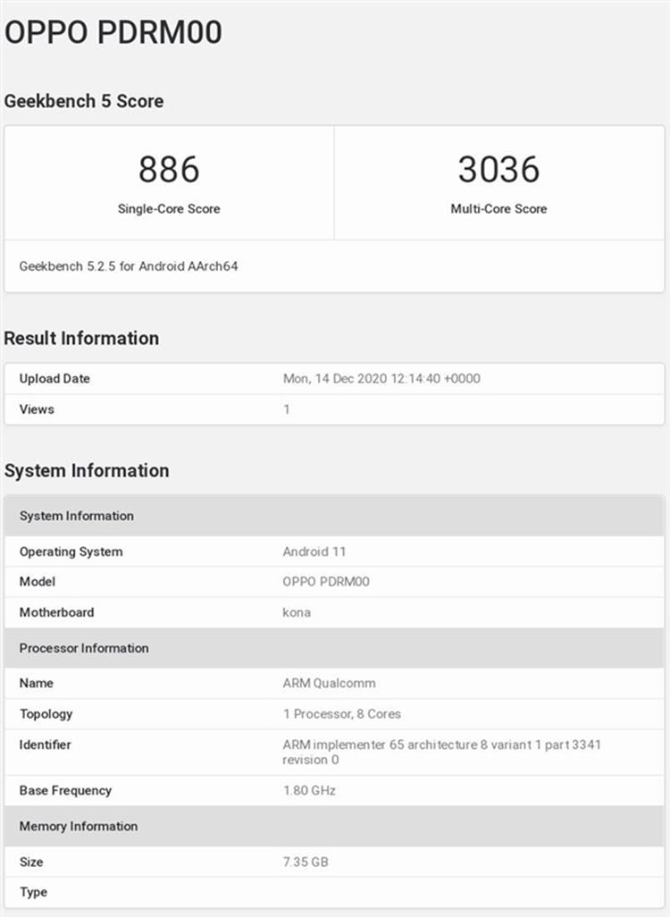 OPPO Reno5 Pro+跑分曝光，骁龙865处理器确凿无疑-第1张图片-科技快讯
