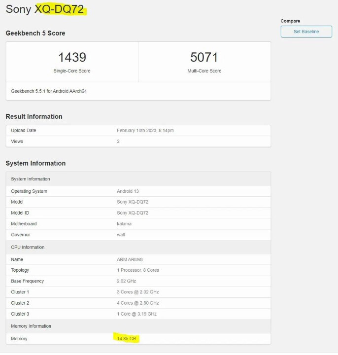 疑似索尼Xperia 5 V完成入网手续 骁龙8 Gen 2加持并支持33W充电-第2张图片-科技快讯