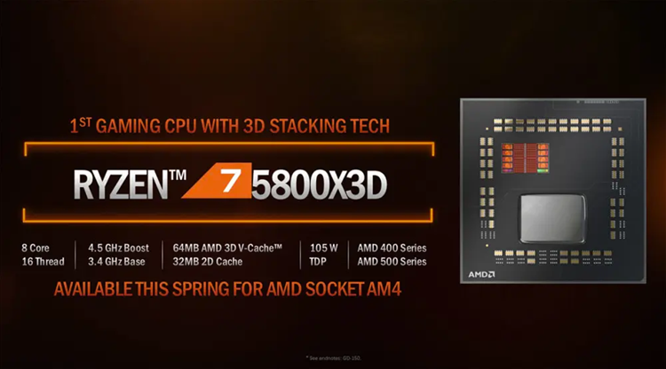 AMD出货锐龙7 5800X3D处理器：449美元，游戏性能大幅提升-第1张图片-科技快讯