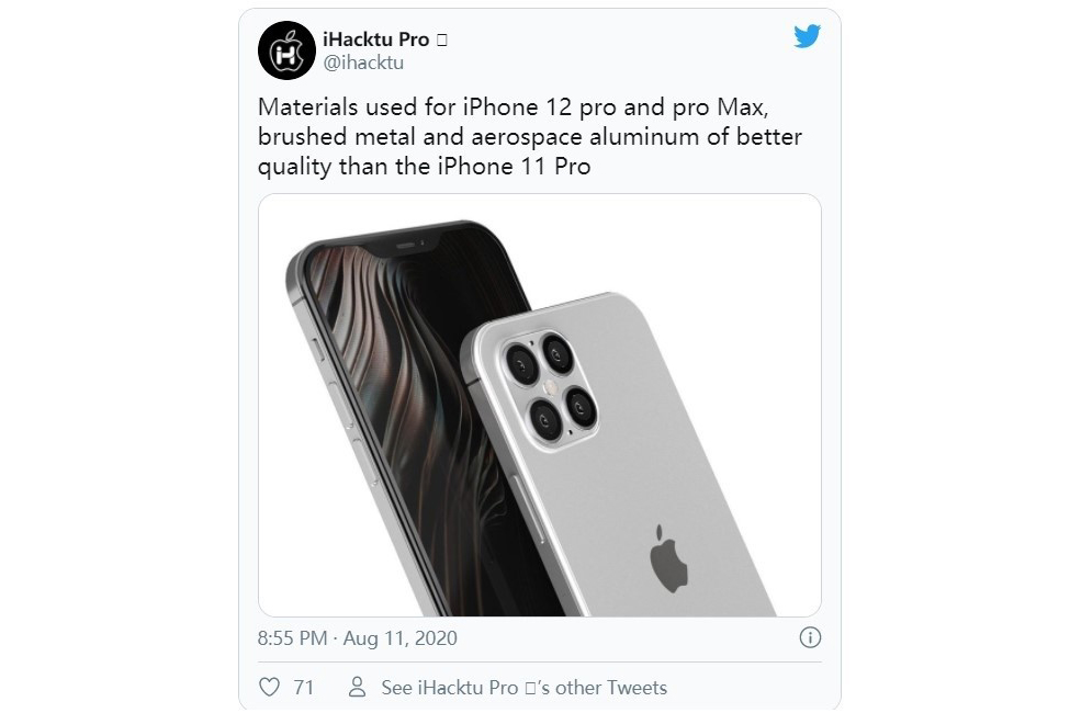 iPhone 12 Pro系列或将采用航空铝机身  舒适感将升级-第1张图片-科技快讯