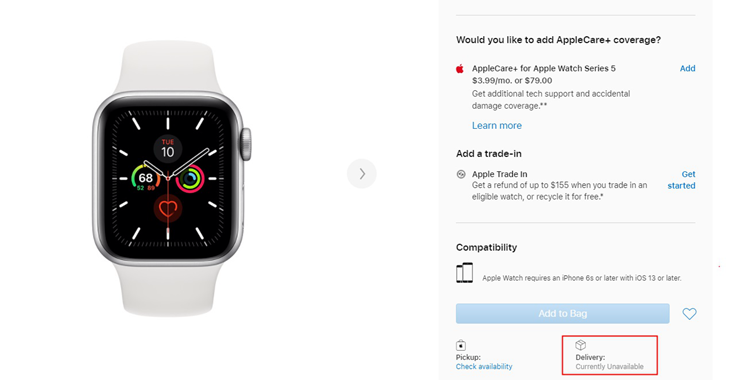 为新表让路：苹果开始陆续下架Apple Watch Series 5-第2张图片-科技快讯