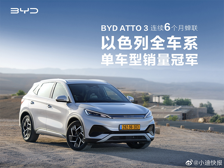 海外卖爆 比亚迪ATTO 3成多国销量冠军-第1张图片-科技快讯
