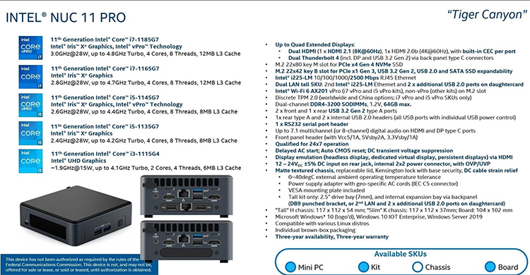 英特尔推出老虎峡谷NUC11 Pro 搭载11代酷睿低压处理器-第2张图片-科技快讯