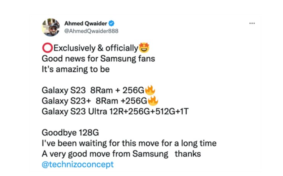 三星Galaxy S23系列配置曝光，Ultra更高配备了12GB+1TB版本-第2张图片-科技快讯