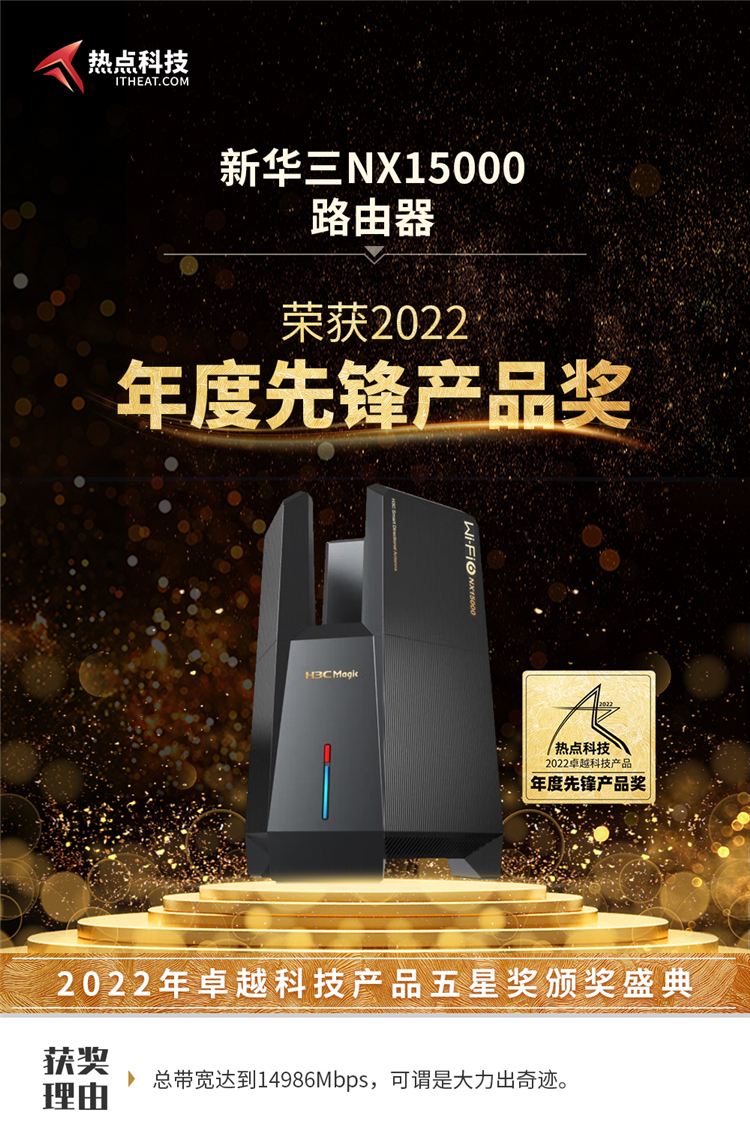新华三NX15000路由器在热点科技2022五星奖颁奖盛典中荣获：年度先锋产品奖-第3张图片-科技快讯