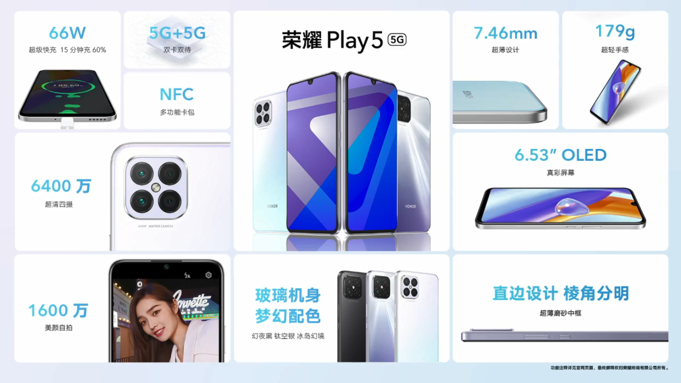 荣耀Play5正式发布：支持66W超级快充 售价2099元起-第4张图片-科技快讯