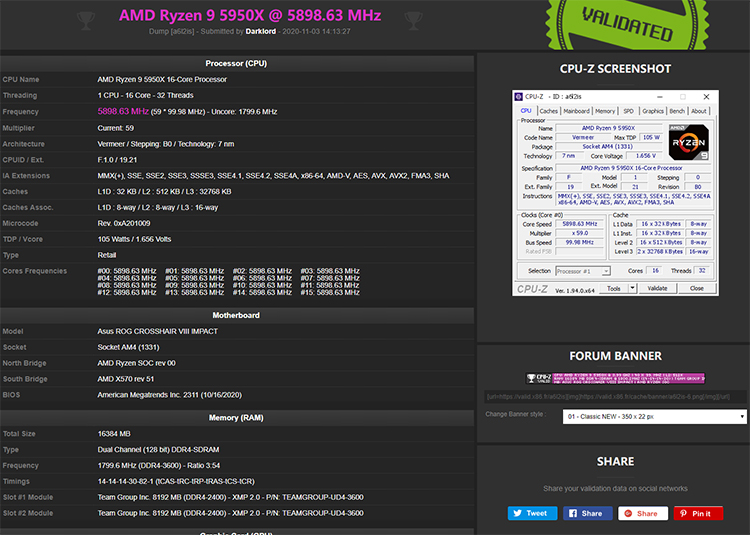 锐龙9 5950X液氮极限超频：16个核心全部达到5898.63MHz-第2张图片-科技快讯