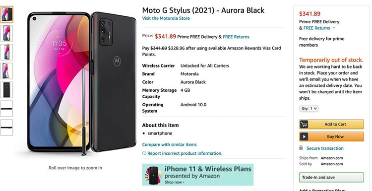 新款摩托罗拉Moto G Stylus曝光，骁龙675芯片，售价341.89美元-第1张图片-科技快讯