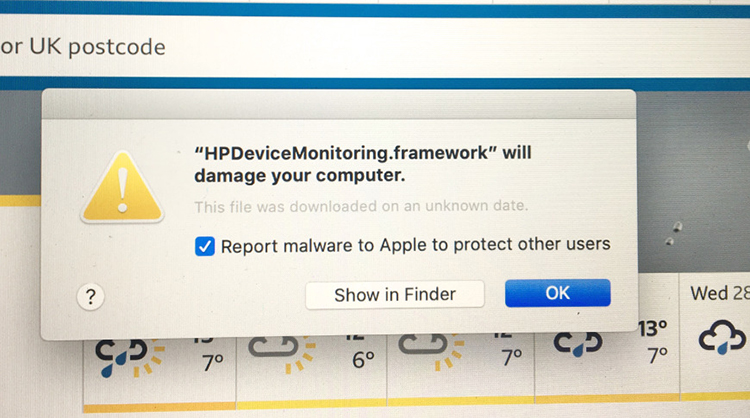 苹果Mac出现新bug HP打印机驱动被标为恶意软件-第1张图片-科技快讯