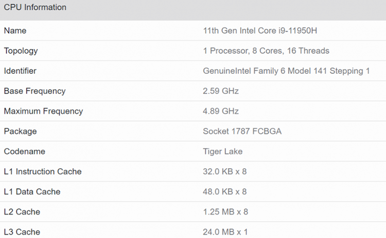 刀法精湛，英特尔酷睿i9-11950H处理器现身Geekbench-第1张图片-科技快讯