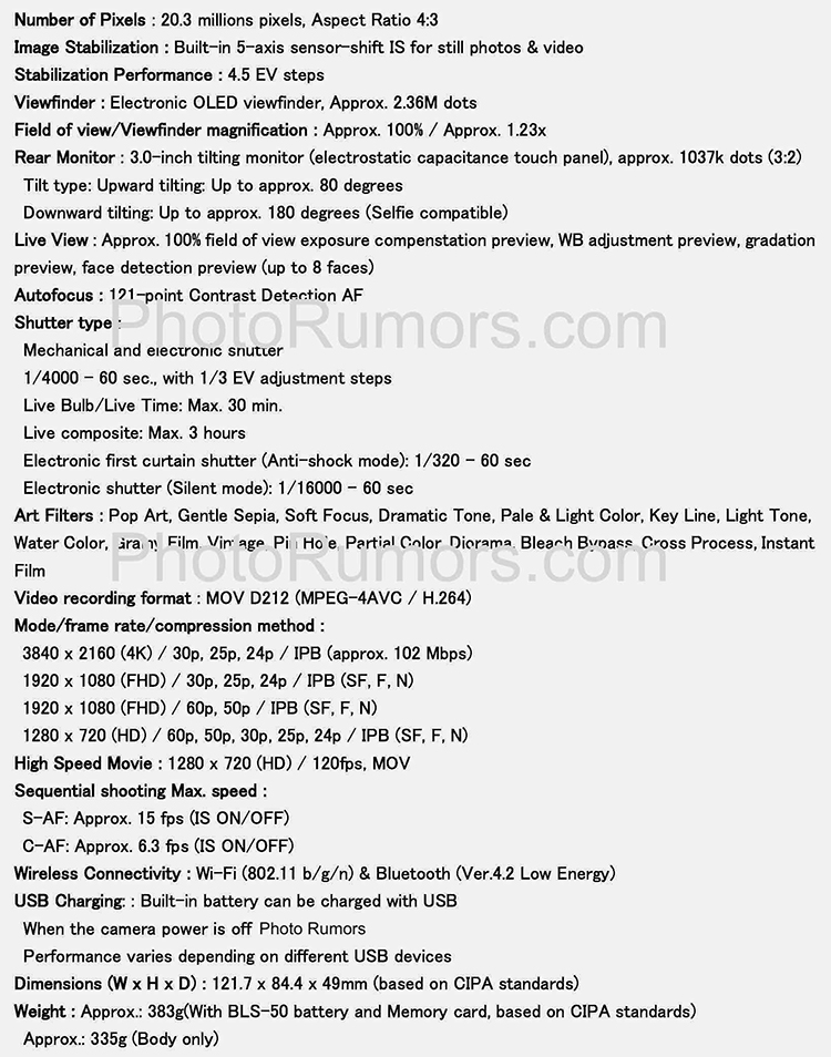 奥林巴斯新微单E-M10 Mark IV规格曝光 与100-400mm镜头同月发售-第2张图片-科技快讯