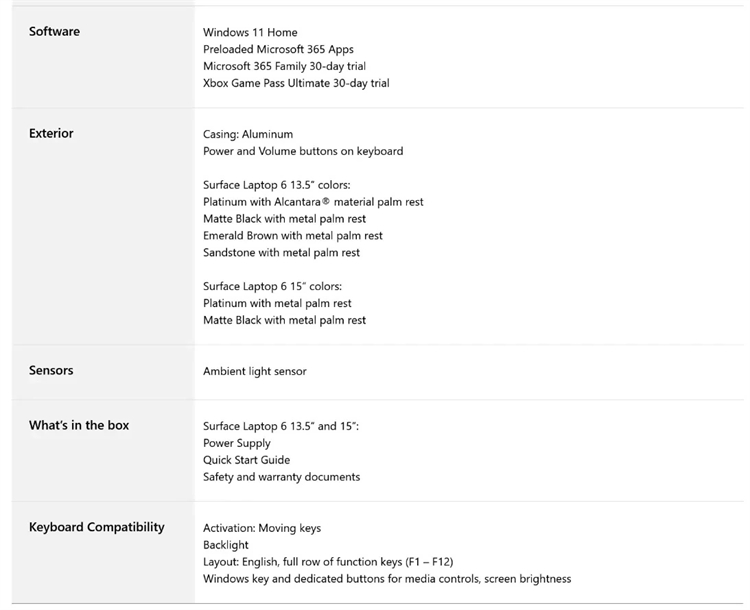 微软Surface Laptop 6配置曝光：双尺寸，搭载13代酷睿-第3张图片-科技快讯
