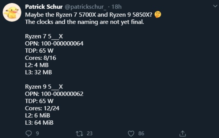 AMD两款65W TDP Zen3处理器曝光 或许为5700X和5900-第2张图片-科技快讯