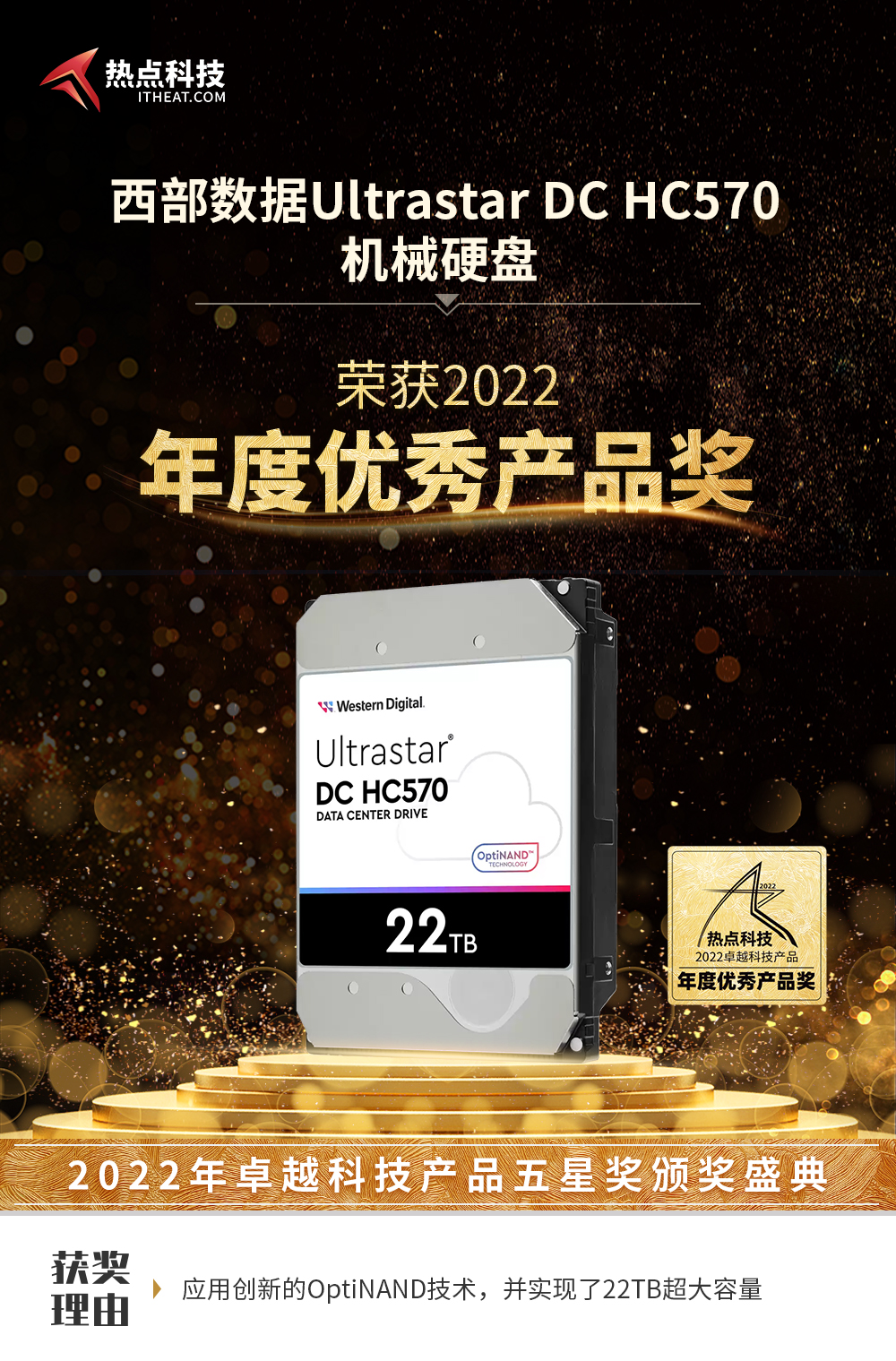 西部数据Ultrastar DC HC570机械硬盘在热点科技五星奖荣获：年度优秀产品奖-第3张图片-科技快讯