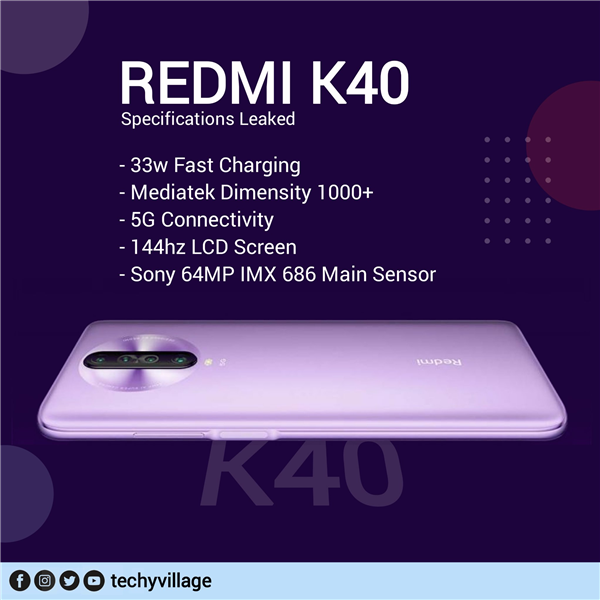 Redmi K40配置曝光  搭载联发科天玑1000+处理器-第1张图片-科技快讯