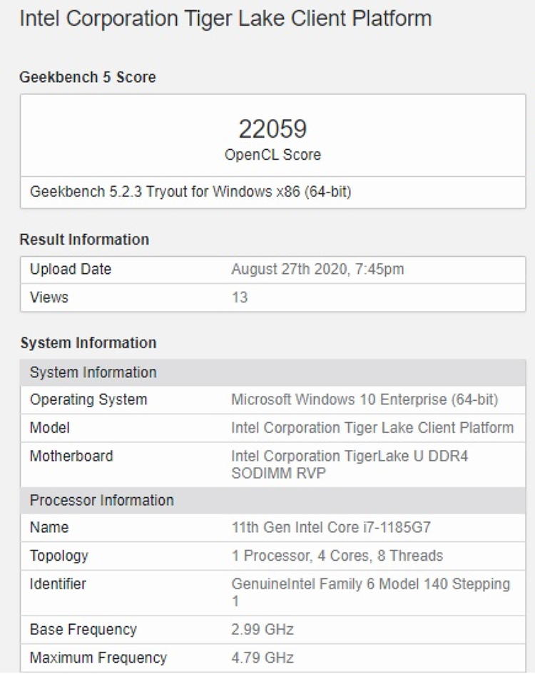 英特尔i7-1185G7核显跑分超越GTX1050 Ti-第2张图片-科技快讯