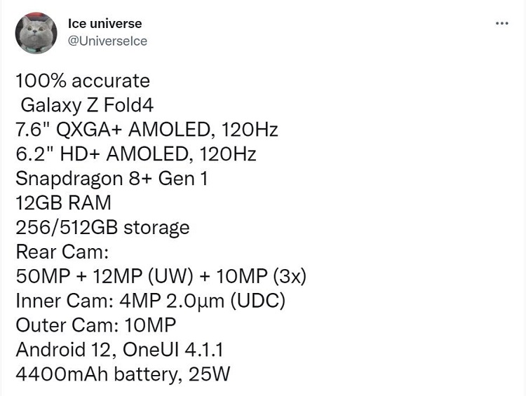 三星Galaxy Z Fold4被曝量产，搭载骁龙8+处理器，或将8月发布-第2张图片-科技快讯