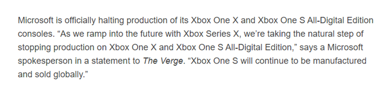 为新一代游戏机让路：微软宣布停产Xbox One主机-第2张图片-科技快讯