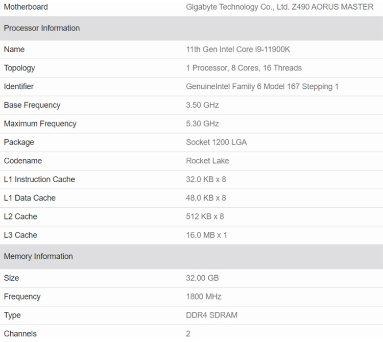 英特尔i9 11900K单核Geekbench 5跑分突破1900分大关-第3张图片-科技快讯