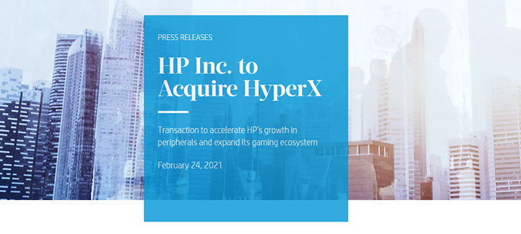 惠普27亿人民币收购HyperX游戏外设业务 今年第二季度完成收购-第1张图片-科技快讯