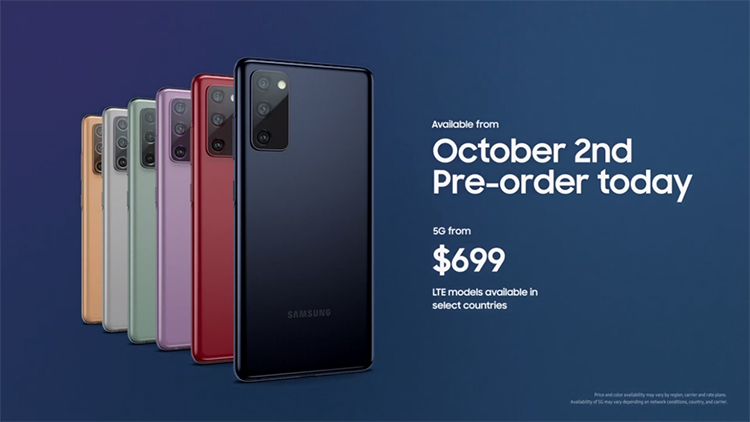 三星Galaxy S20 FE 正式发布：直屏设计搭载骁龙865，售价699美元起-第12张图片-科技快讯