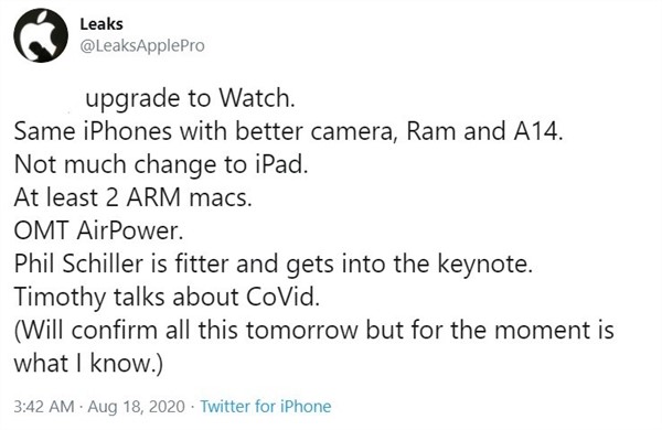 外媒曝苹果发布会开始录制    iPhone、Apple Watch等产品登场-第1张图片-科技快讯