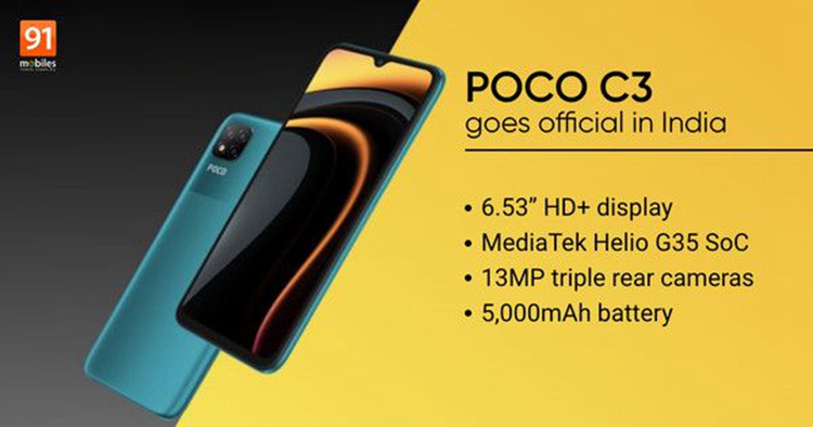 小米POCOC3在印度发布，5000mAh电池，仅694元起-第1张图片-科技快讯