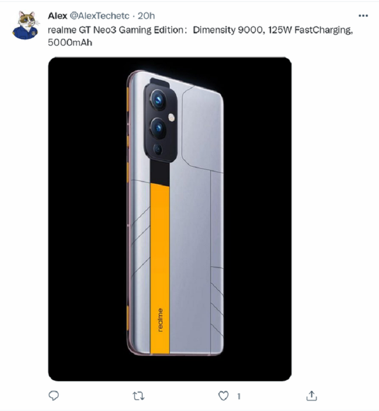 realme GT Neo3游戏版曝光，橙银配色，或将搭载天玑9000-第1张图片-科技快讯