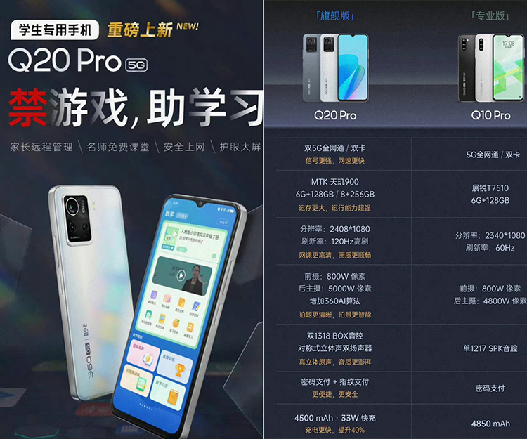 360推出Q20 Pro手机 天玑900加持主打青少年学生群体-第3张图片-科技快讯