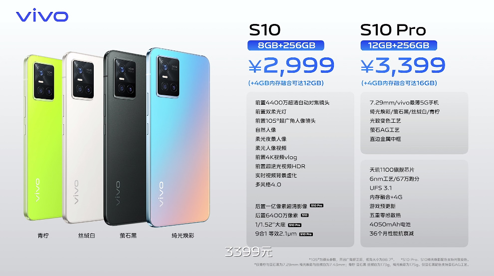 vivo S10系列手机发布，1亿像素主摄，搭载天玑1100芯片，2999元起-第9张图片-科技快讯