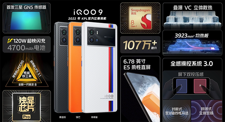 iQOO 9系列发布：全系骁龙8处理器和120W快充，售价3999元起-第9张图片-科技快讯
