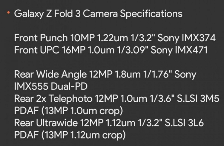 三星 Galaxy Z Fold 3将搭载屏下摄像头，前置摄像头1600万像素-第2张图片-科技快讯
