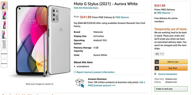 新款摩托罗拉Moto G Stylus曝光，骁龙675芯片，售价341.89美元-第3张图片-科技快讯