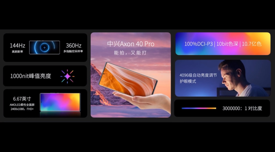 吴京代言！中兴Axon 40系列手机发布，采用屏下摄像头+骁龙8处理器-第19张图片-科技快讯