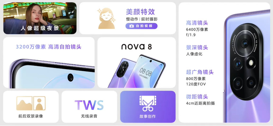 3299元起，主打Vlog视频拍摄，华为nova8系列正式发布-第7张图片-科技快讯