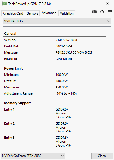 EVGA RTX 3080显卡更新BIOS 显卡功耗提升至450W-第1张图片-科技快讯