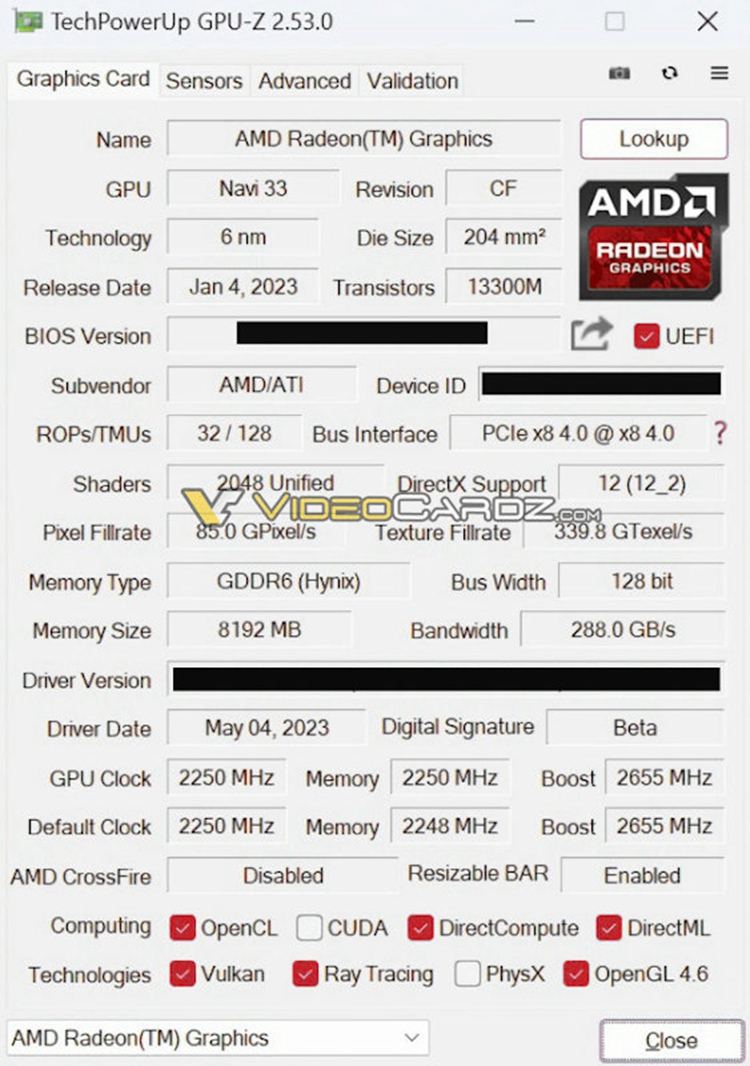 AMD Radeon RX 7600 8GB显卡曝光：对标4060Ti，300美元上下-第2张图片-科技快讯