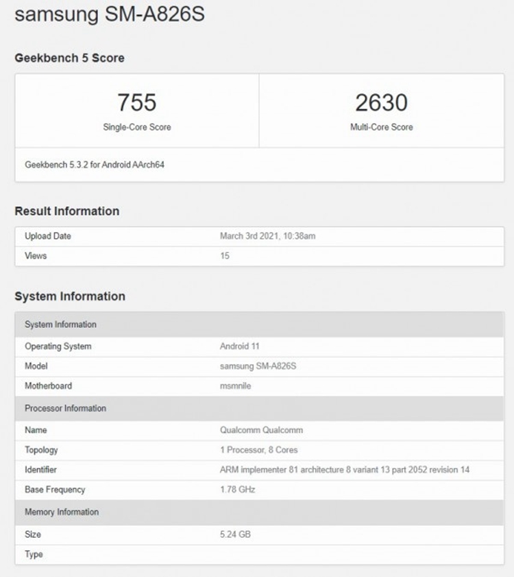 三星Galaxy A82新品跑分曝光，高通骁龙855+处理器-第1张图片-科技快讯
